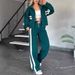 Y2K Striped Zip-Up Tracksuit Set – Trendy Polyester Jogger Outfit For Women, S/M/L/XL/2XL/3XL/4XL/5XL_voghion.com