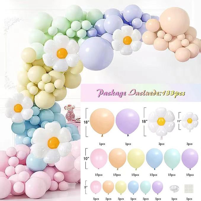 New Balloon Chain Birthday Set Garland Arch Wedding Opening Event Decoration Background Wall_voghion.com