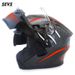 Full Face Motorcycle Helmet – Dual Visor Modular Flip-Up Design With 8 Lens Options (Matte Black/White/Carbon Fiber) – High-Impact ABS Shell_voghion.com