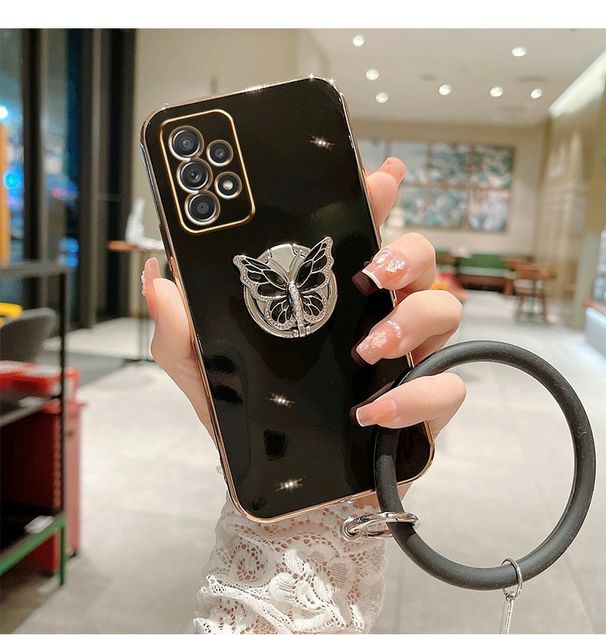 Uchwyt na telefon z pierścieniem motylkowym poszycie etui do Samsung Galaxy A12 A22 A32 A42 A52 A72 A82 A51 A71 A11 A21S A31 A81 A91 4G 5G okładka_voghion.com