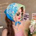 Fascia per capelli con protezione solare, piccola, quadrata, in cotone e lino, con fiori coreani, protezione per il collo, sottile, decorazione sca, multifunzionale_voghion.com