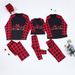 Women's Sleepwears Christmas Parent Child Suit Red And Black Contrast Merry Christmas Print Parent Child Home Clothes_voghion.com