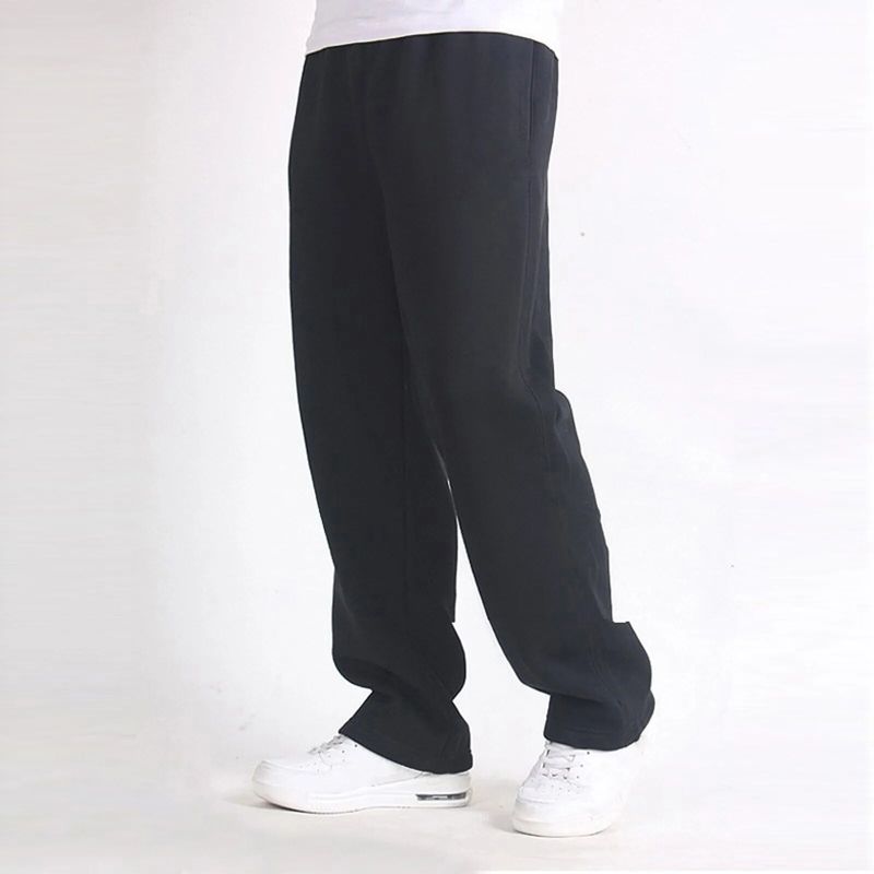 Spring Men Plus Size Solid Baggy Loose Elastic Cotton Sweatpants Casual Pants Autumn Straight Trousers_voghion.com