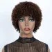 Afro Kinky Lokkis Inimese Juuksest Parukad Lühike Bob Lõik Tumepruun Värvus, Masinvalmistatud Odavalt_voghion.com