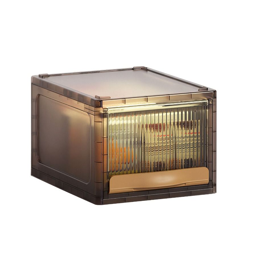 Per contenitore impilabile in plastica con coperchio e apertura per armadio, contenitore per cucina, due cassetti, 16,5 l_voghion.com