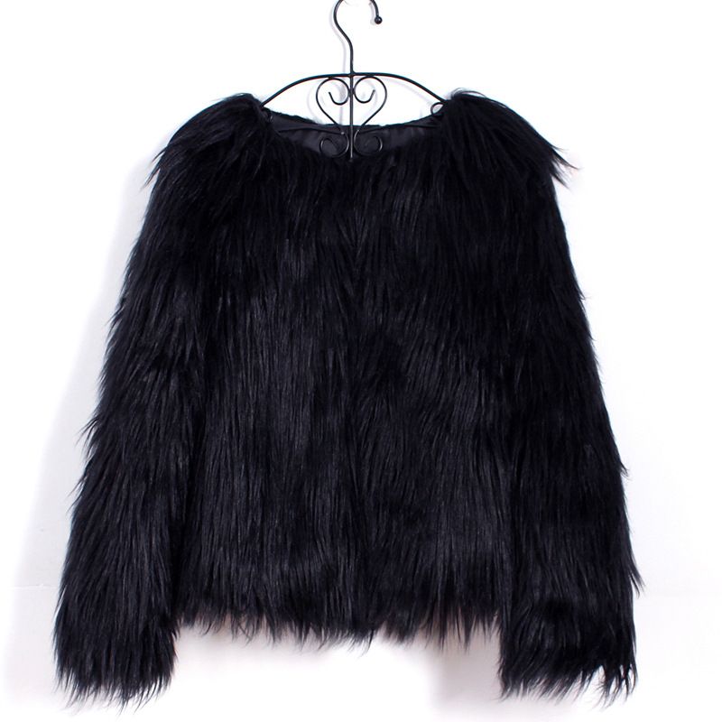 Abbigliamento donna cappotto di pelliccia per donna nuovo stile cappotto di lana lavato cappotto corto senza collo in pelliccia taglie forti_voghion.com