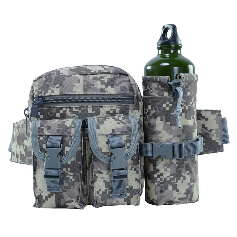 Großhandel Canvas Camouflage Angeln Multifunktionale Köder Wasserflasche Tasche Baustelle Arbeit Sport Outdoor Taktische Männer Gürteltasche_voghion.com
