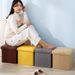 Foldable Storage Ottoman – Square Fabric Storage Bench For Home, Office & Entryway (31x31x31cm, 30L Capacity, Holds 100kg)_voghion.com