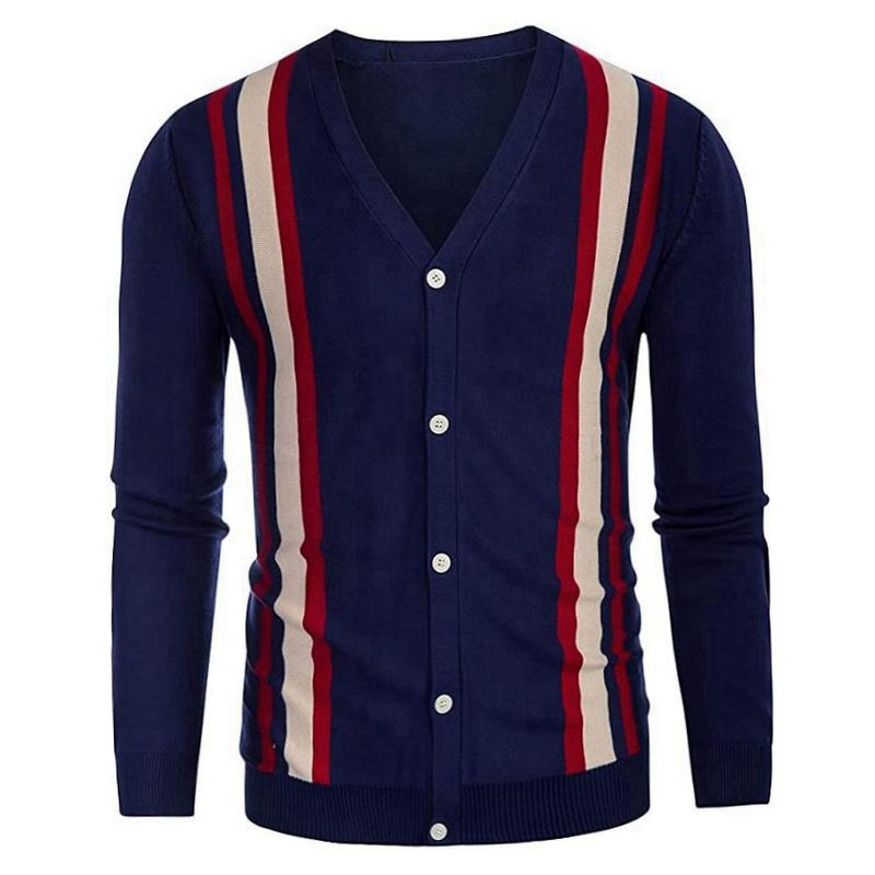 Frühling Und Herbst Herren Pullover Langarm Strickjacke Männer_voghion.com