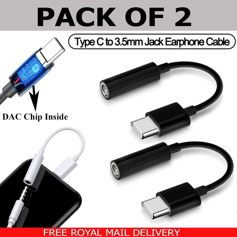 Pack 2 Of USB C To 3.5mm Headphones Cable For Samsung Galaxy Z Fold6 Fold5 Fold4_voghion.com