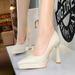 Women's Elegant Pointed Toe High Heel Pumps With Chunky Heel & Platform - Perfect For Parties & Evening Events Shoes_voghion.com