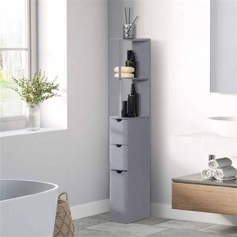 Bathroom Storage Cabinet-Grey Dropshipping Products_voghion.com