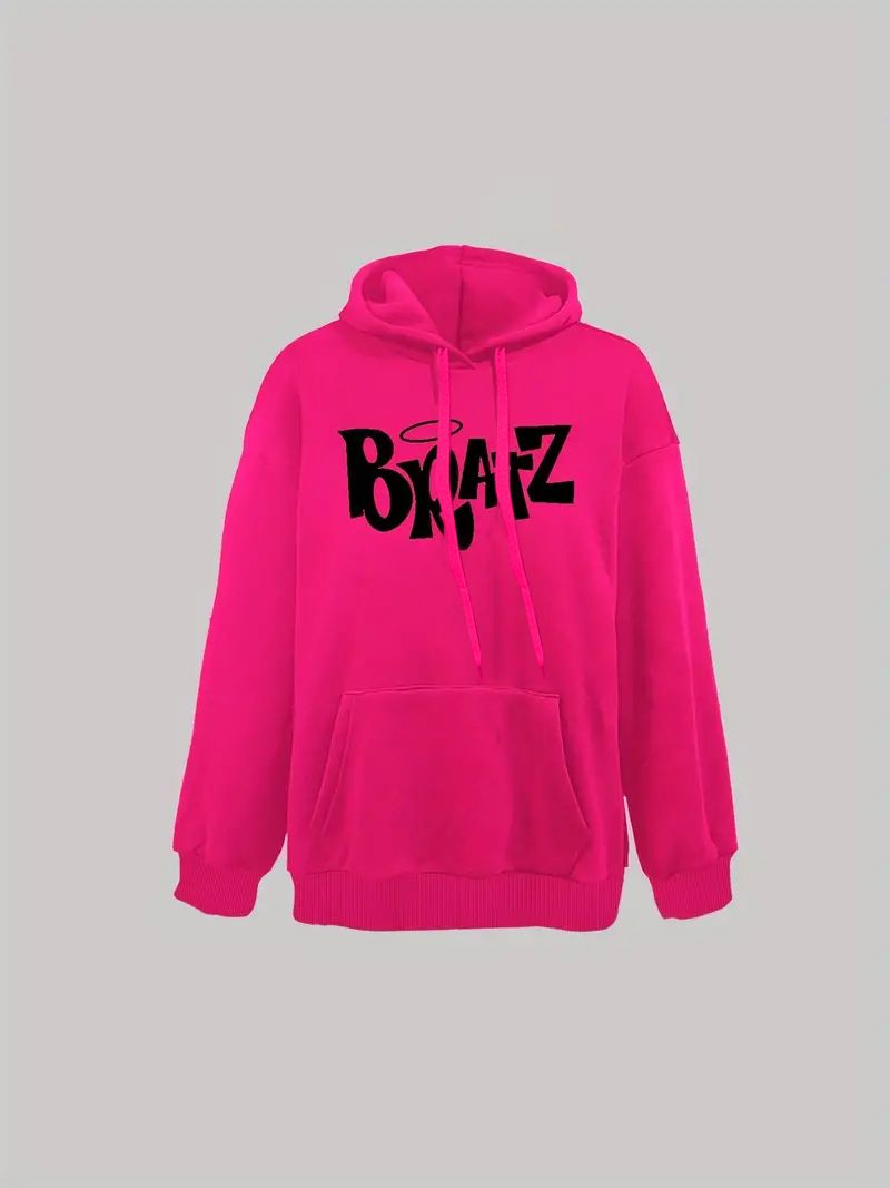 Damen bedruckter modischer Langarm-Rundhalsausschnitt, lässig, große Größe, lockerer Kapuzenpullover_voghion.com