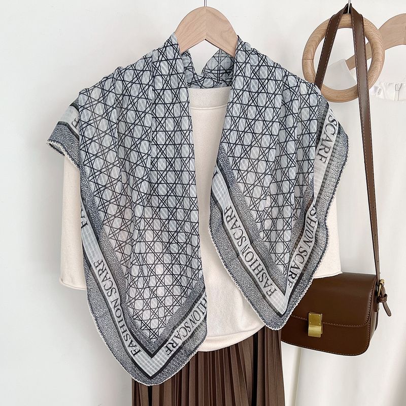 2024 summer new diamond patterned work commuting shirts, decorative scarves for neck protection, windproof outer layer,_voghion.com