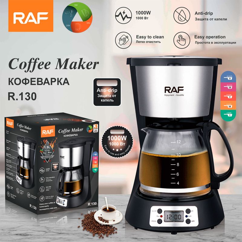 RAF Drip Home Automatic Integrated Small Coffee Machine EU Standard Office Bedroom Moka Pot_voghion.com