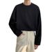 Long Sleeved T-Shirt For Men In Spring And Summer , Thin, Pure Cotton, Versatile, Loose, Plus Size, Solid Color,_voghion.com