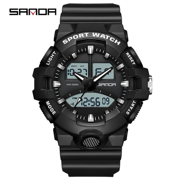 Men's Digital Analog Sports Watch With LED Backlight, 50M Waterproof, Shockproof, Alarm & Date Display For Outdoor & Casual Wear_voghion.com