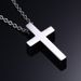 Ventes chaudes Vnox Classic Blank Cross Colliers Prière Christ Acier Inoxydable Hommes Femmes Religion Bijoux Porte-Bonheur Chaîne 20"_voghion.com