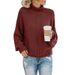 Maglione a collo alto pullover con filo spesso lavorato a maglia autunno e inverno per donna_voghion.com