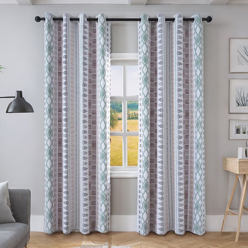 Nordic Minimalist Blackout Curtains – Stylish Printed Polyester Drapes (90-100% Light Blocking, Thermal Insulation, Eyelet Design)​_voghion.com