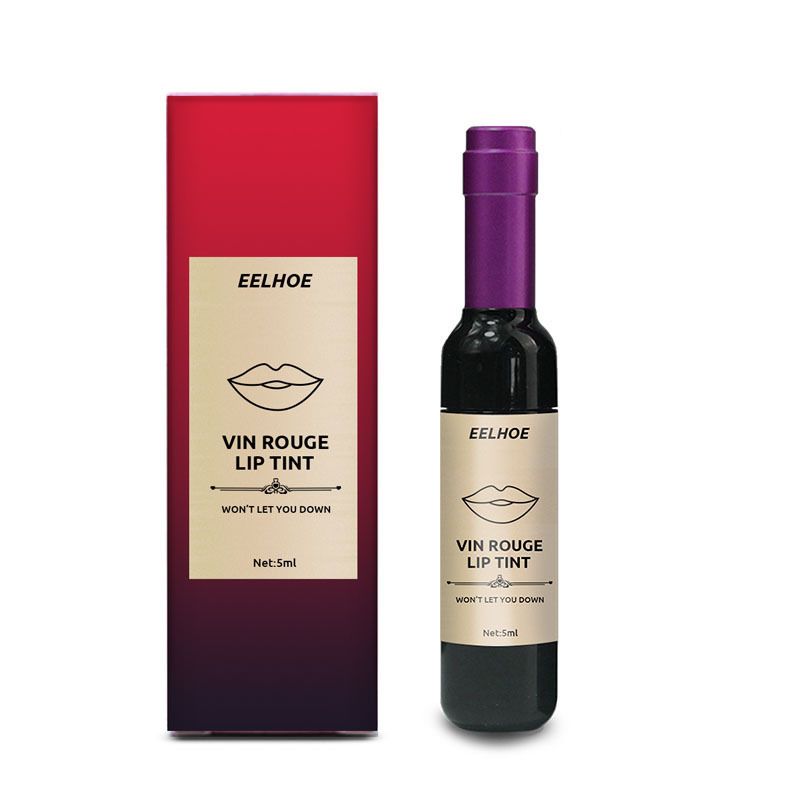 Wine Red Bottle Shape Lipstick Portable Creative Waterproof, fading, Non Staying Cup Moisturizing, Colorful Lip_voghion.com