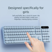 Wireless Bluetooth Keyboard Rechargeable Ultra-Thin Wired Silent Gaming Office Suitable For Girls' Laptops And Tablets_voghion.com
