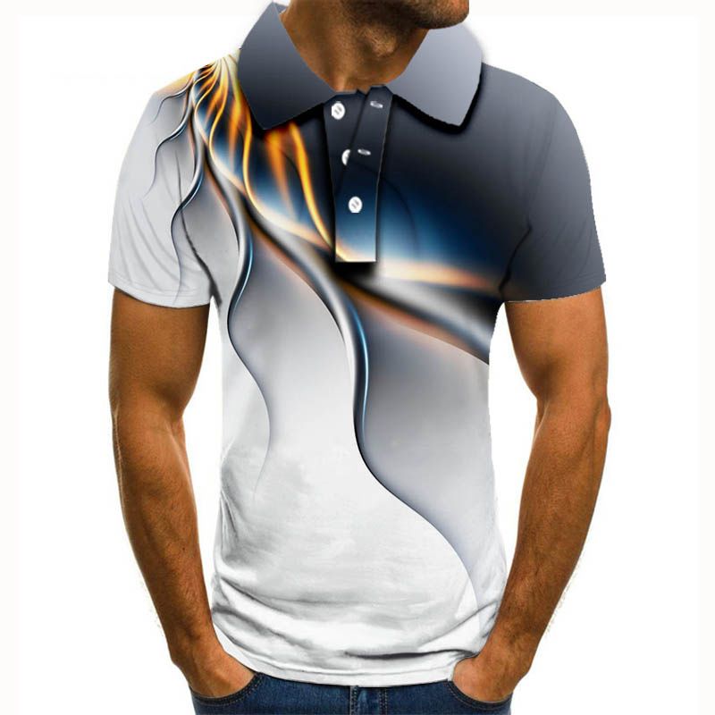 Neues modisches 3D-Poloshirt, Herrenmode, lässig geschnittenes, schmales Polohemd mit Button-Down-Top_voghion.com