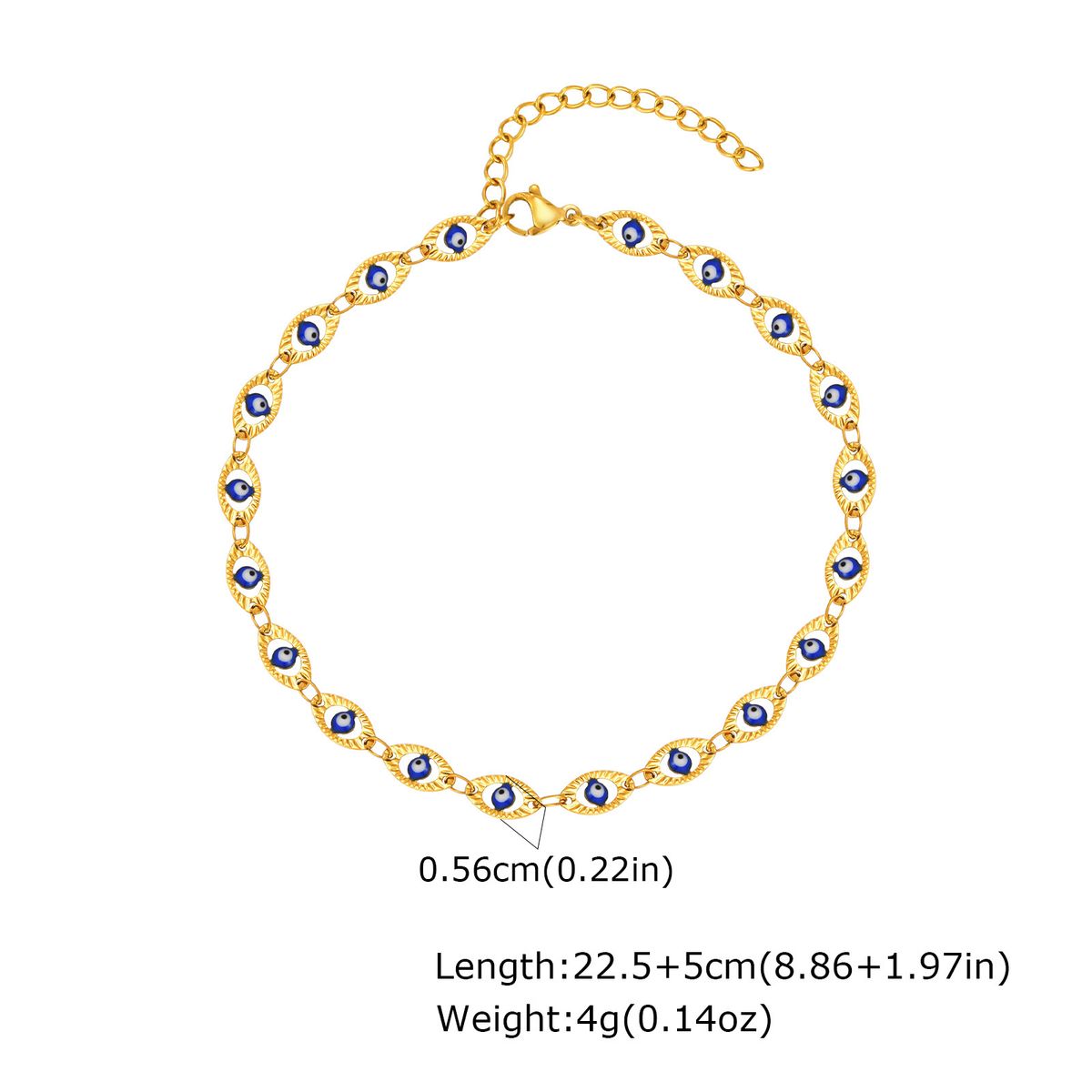 Cavigliera con occhio di demone in rilievo in acciaio inossidabile, stile casual estivo JC-226_voghion.com