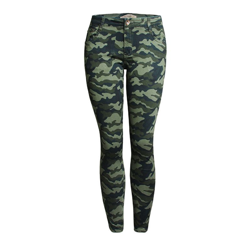 Damenbekleidung Sommer neue florale Streetstyle trendige hochelastische schlanke Neun-Punkt-Hose mit Tarnmuster. Heiße Verkaufsware im Sommerstil für Damen._voghion.com
