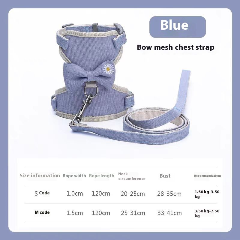 Cat back traction rope, I-shaped bow, comfortable chest and back, anti slip pet supplies, cat leash_voghion.com