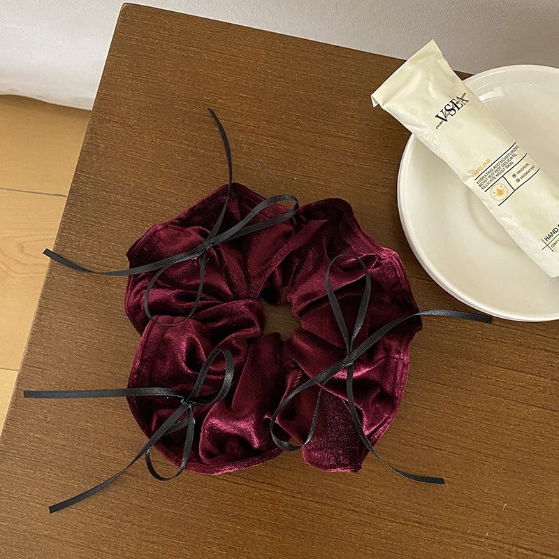 Stil de balet francez, fundă neagră, material catifea, inel pentru intestin gros, stil francez, frânghie de păr, accesorii delicate pentru toamnă și iarnă_voghion.com