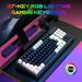 Teclado para juegos de 87 teclas con membrana cableada, retroiluminación RGB, sensación mecánica, 25 teclas sin conflictos, blanco y negro_voghion.com