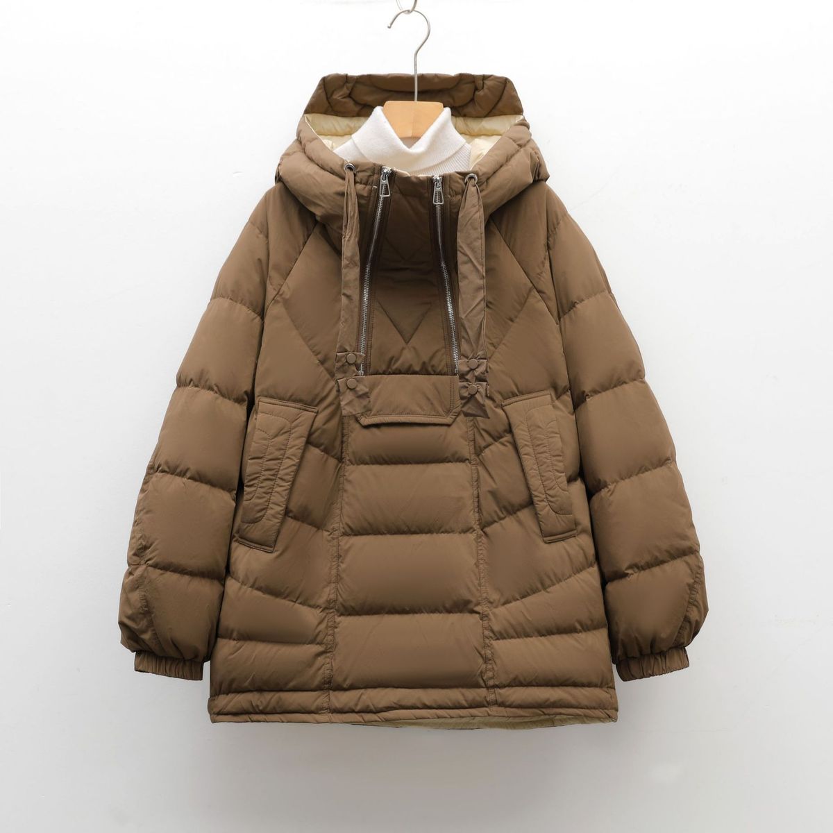 Bitter Winter 90 White Duck Down Women's Simple Solid Color Double Zipper Down Jacket Women_voghion.com