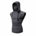 Men's Hooded Face Mask Workout T-Shirt - Breathable Sleeveless Gym Vest For Running, Training & Outdoor Sports (Black, Blue, Wine Red, Grey) S-XXL_voghion.com