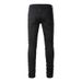 High Street Trendy Black Jeans For Men, Ripped And Patched, Stretch Slim Fit Skinny Pants_voghion.com