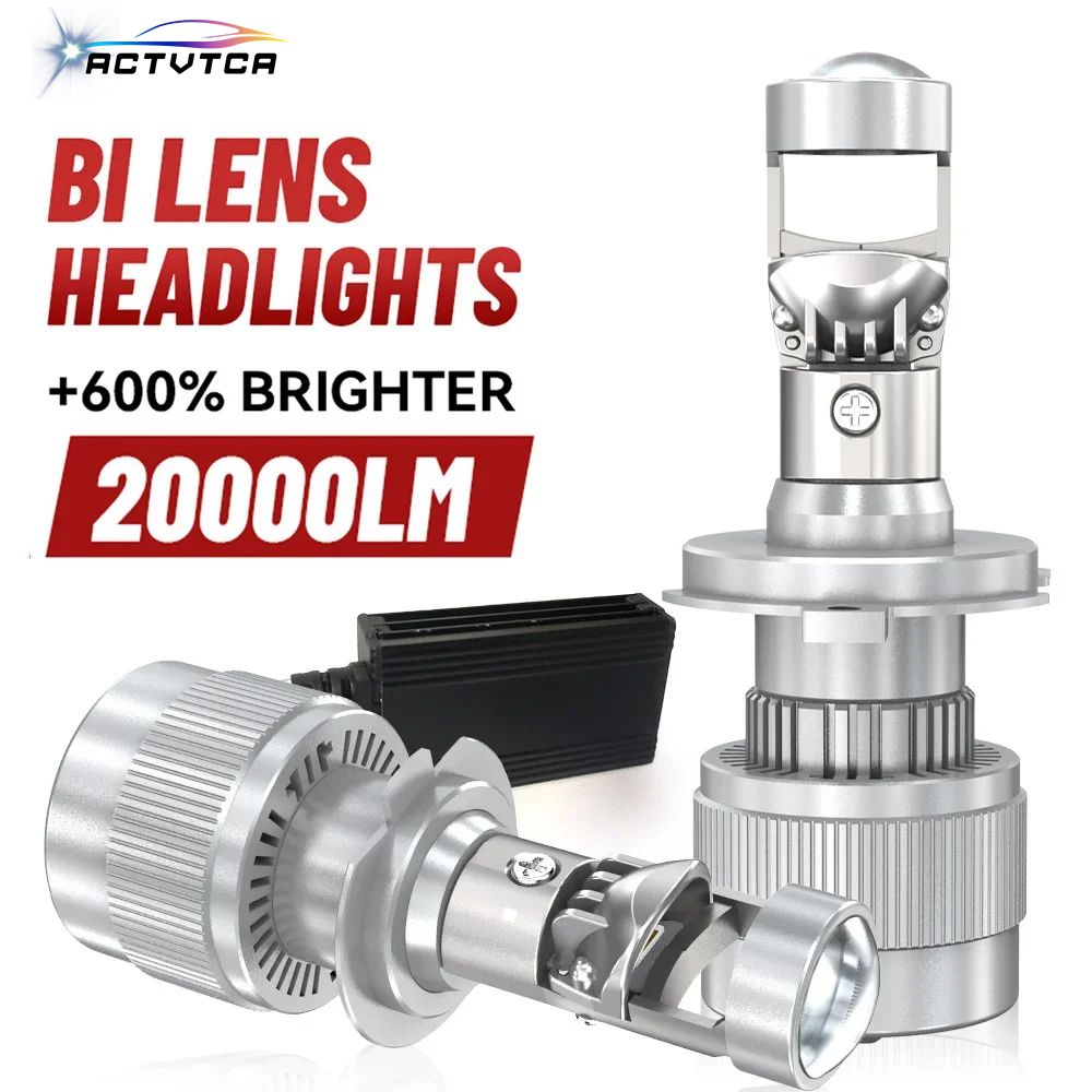 ACTVTCA H4 H7 Bi Projector Len 20000LM 180W LED Headlight 4300K 6500K Bulb H8 H9 9005 9006 HB3 HB4 H11 9012 Car_voghion.com