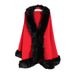 Luxury Knitted Cape Shawl With Faux Fox Fur Collar - Elegant Women's Outerwear For Winter & Spring_voghion.com