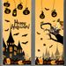 Adesivi da parete per decorazioni natalizie con zucca e pipistrello, per Halloween, soggiorno_voghion.com