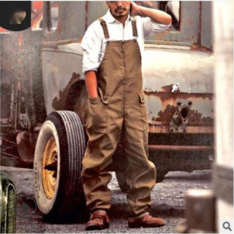 Q0172021 Men's New Four Seasons Solid Color Loose Straight Tube Workwear Casual Strap Pants_voghion.com