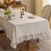 Nordische Tischdecke – Vintage-Spitzenbesatz, 5 Größen (140 x 100 bis 260 cm), rutschfestes Polyester – Weiß/Orange/Grün/Beige – Staubdichtes Dekor_voghion.com