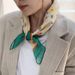 Sciarpa quadrata piccola floreale in cotone e lino per donna, versione coreana, sciarpa in seta nuova primavera autunno, decorazione artistica_voghion.com