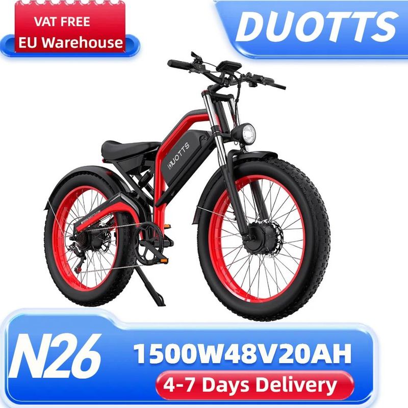DUOTTS N26 Elektresch Vëlo 26" 1500w Dual Motore 48V 20Ah Batterie_voghion.com