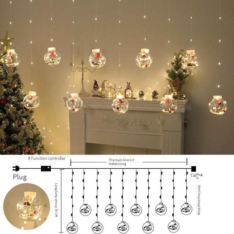 Snowman Christmas Fairy Lights - USB Powered LED String Lights For Window, Tree & Holiday Decorations, Warm White, 3m Length, 120 LEDs_voghion.com