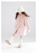 Peach Pink Wool Coat With Star Buttons – Fleece-Lined Winter Jacket For Girls (120-170cm, B-Class Safe, Detachable Hood)_voghion.com