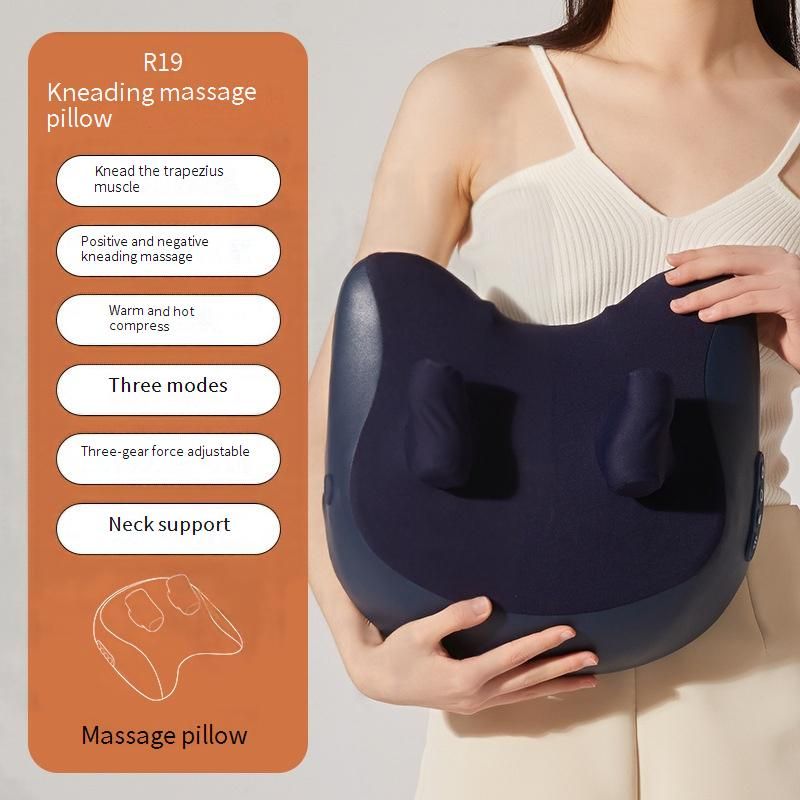 Massaggiatore multifunzionale per collo e spalle con termoterapia - 6 nodi impastanti, 3 impostazioni di velocità, portatile e ricaricabile_voghion.com