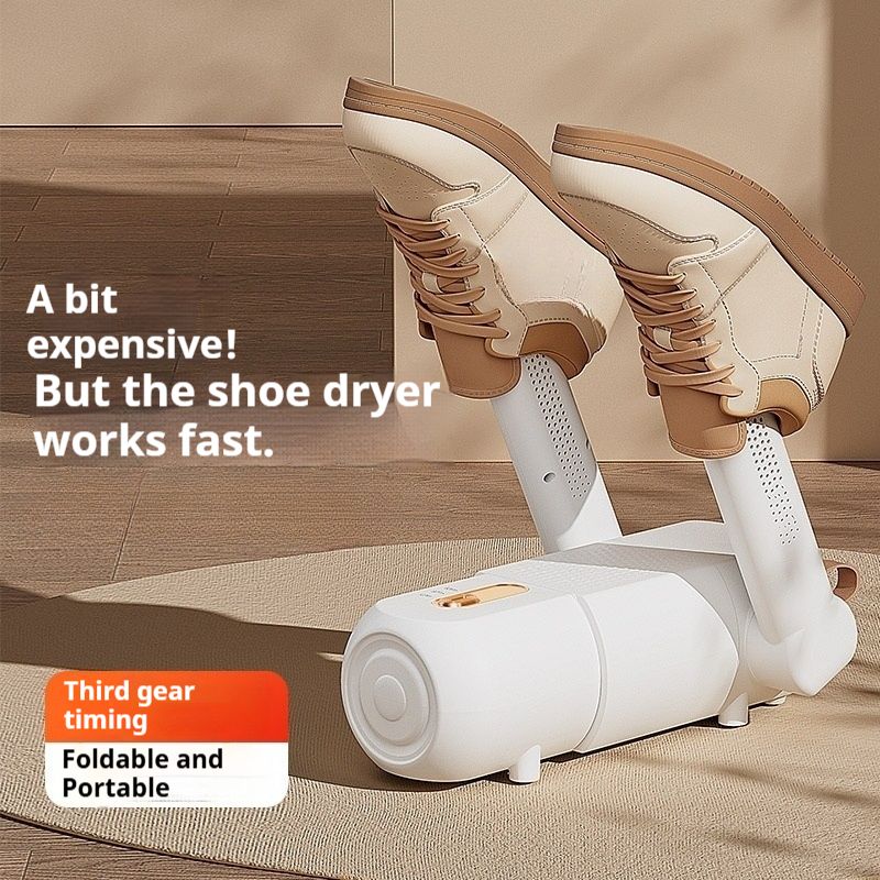 Intelligenter Schuhtrockner und -wärmer – automatische Abschaltung, Schnelltrocknung mit zwei Anschlüssen für Sneaker/Stiefel, Geruchsbeseitigung (220 V, 180 W, Timer, Weiß/Lavendel)_voghion.com