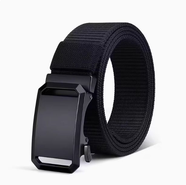 2025 New Men's And Women's Canvas Nylon Belt Non-porous Automatic Buckle Belt Simple White With Light And Durable Student_voghion.com