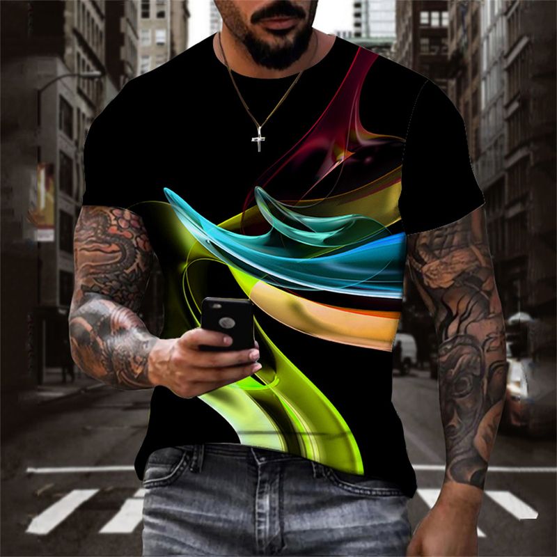 Herre T-shirt sommer 3d vintage top hip-hop rock streetwear o krave kortærmet oversized T-shirt herretøj_voghion.com