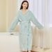 Soft Touch Micro Fleece Hooded Bathrobe Plush Long Spa Robe Absorbent Bathrobe_voghion.com