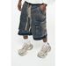 Men's Distressed Cargo Denim Shorts With Drawstring Waist & Multi-Pockets – High Street Style Loose Fit Mid-Length Casual Shorts_voghion.com